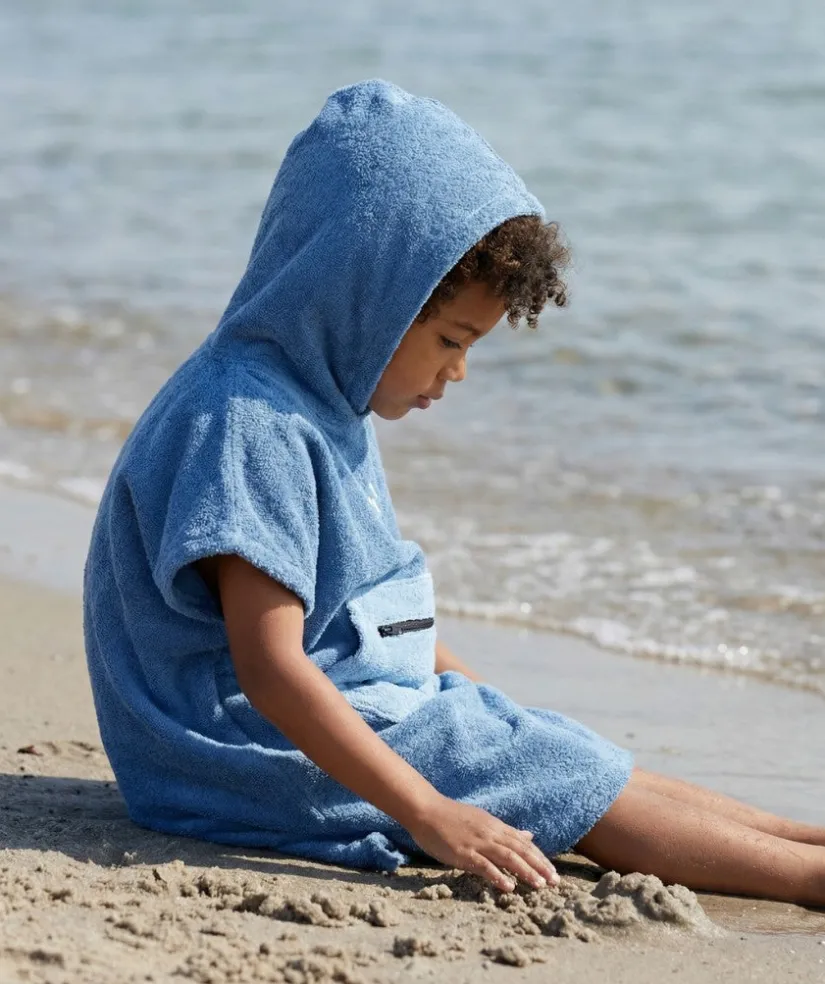 Best Watery badeponcho til børn (1-6) - Bomuld - Atlantic Blue