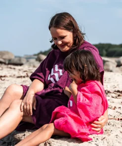New Watery badeponcho til børn (1-6) - Bomuld - Pink