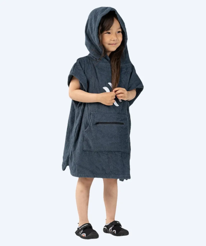 Hot Watery badeponcho til børn (1-6) - Bomuld - Mørkeblå