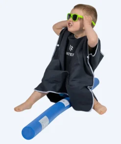 Hot Watery badeponcho til børn (1-6) - Microfiber - Sort