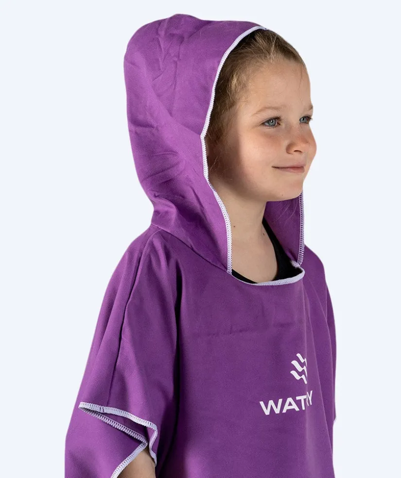 Outlet Watery badeponcho til junior (6-15) - Microfiber - Lilla