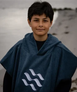 Watery badeponcho til junior (6-15) - Bomuld - Mørkeblå
