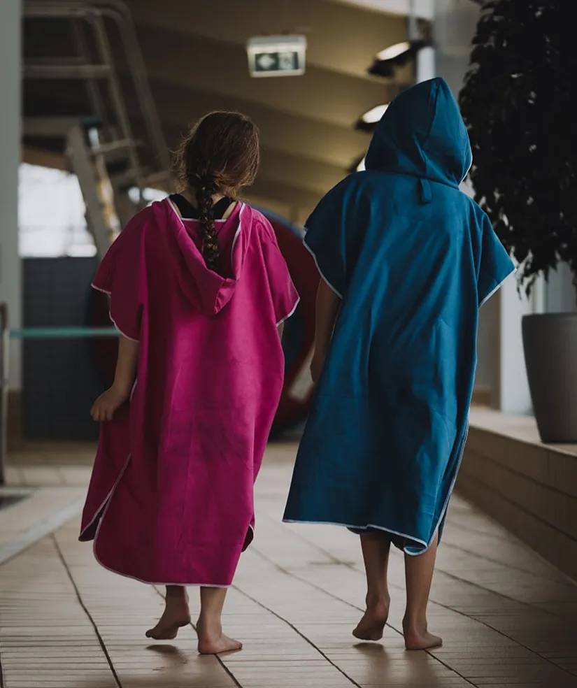 Online Watery badeponcho til junior (6-15) - Microfiber - Royal Blue