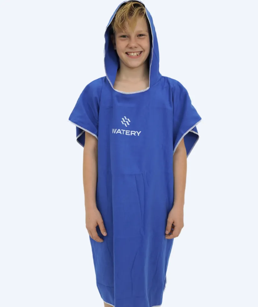 Online Watery badeponcho til junior (6-15) - Microfiber - Royal Blue