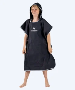 New Watery badeponcho til junior (6-15) - Microfiber - Sort