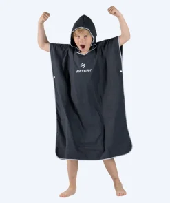 New Watery badeponcho til junior (6-15) - Microfiber - Sort