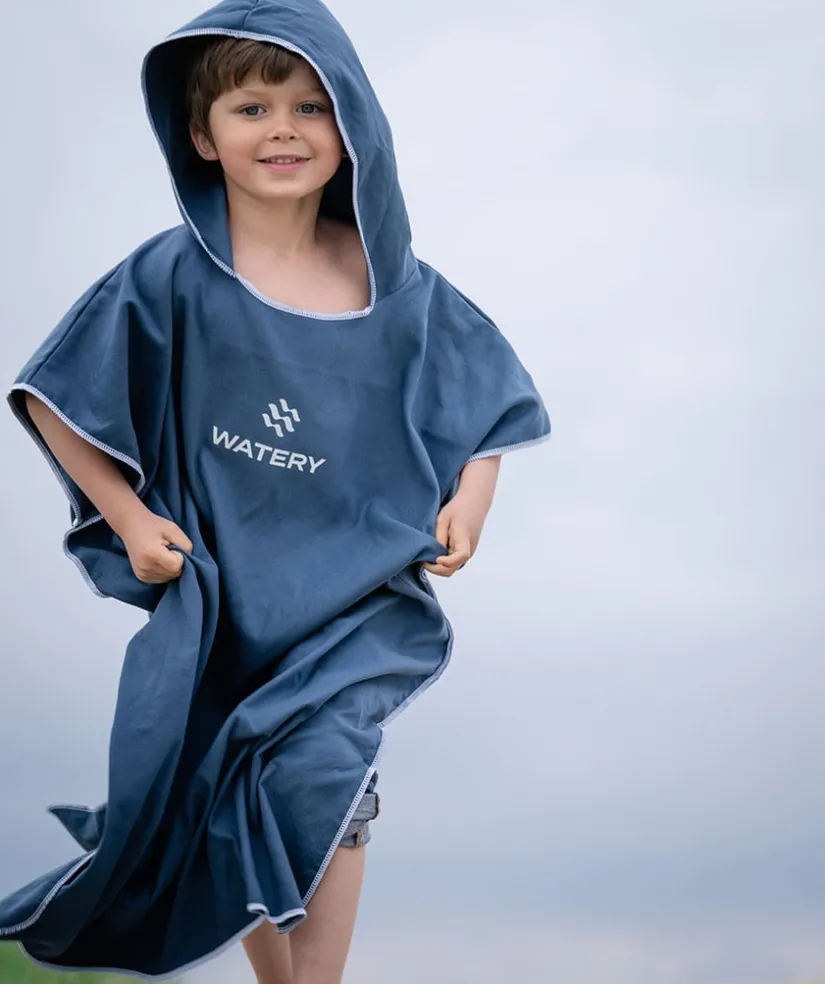 New Watery badeponcho til junior (6-15) - Microfiber - Sort