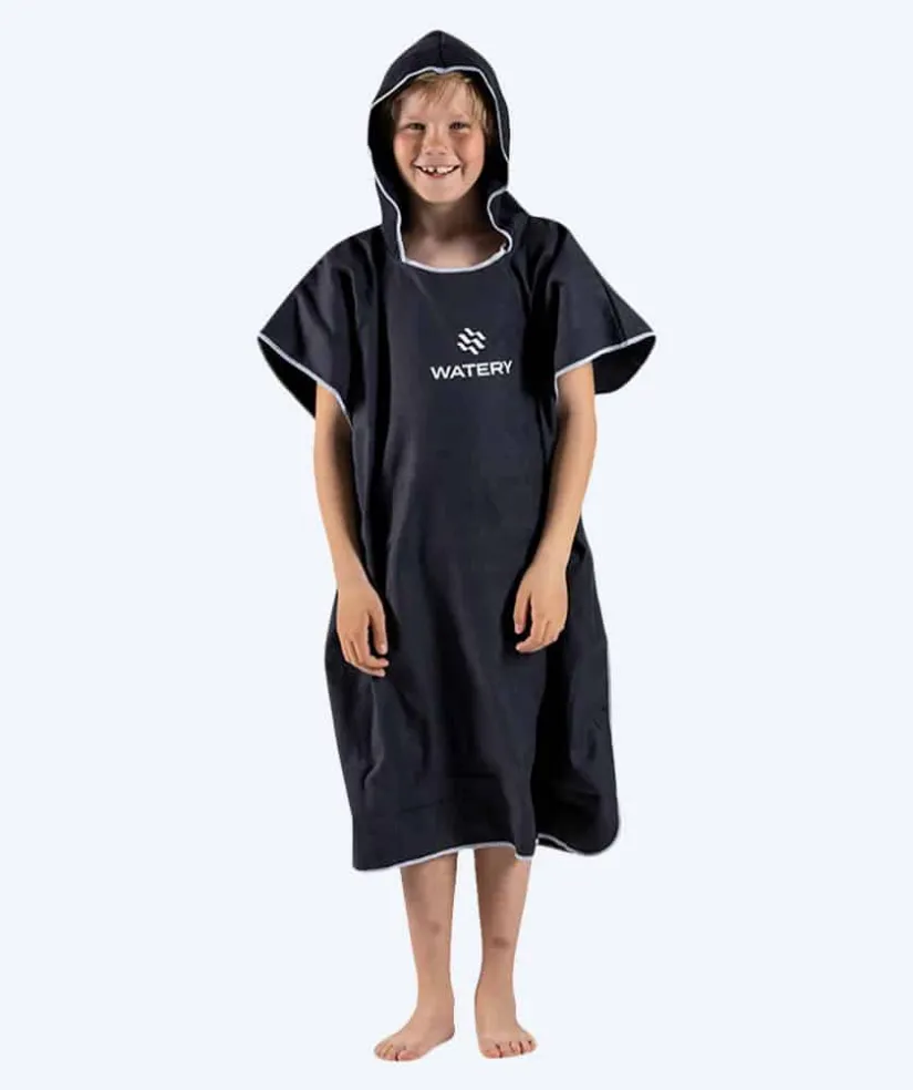 New Watery badeponcho til junior (6-15) - Microfiber - Sort
