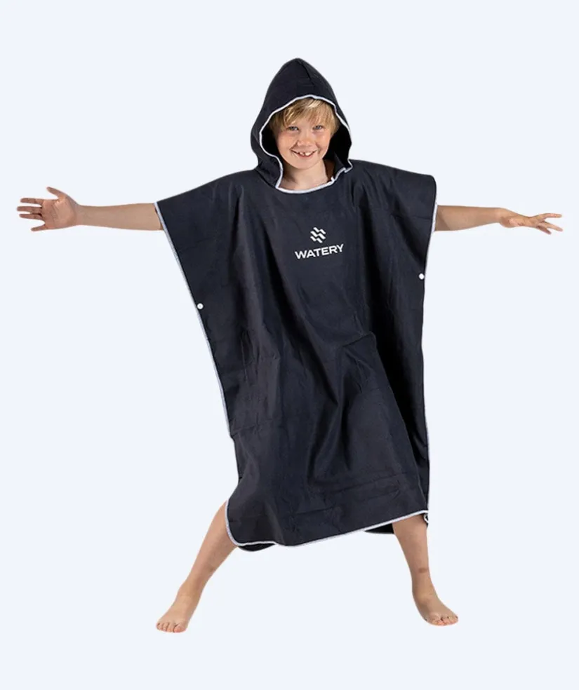New Watery badeponcho til junior (6-15) - Microfiber - Sort