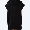 Outlet Watery badeponcho til junior (6-15) - Bomuld - Sort