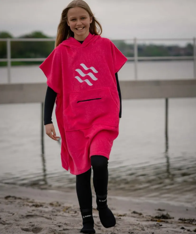 Outlet Watery badeponcho til junior (6-15) - Bomuld - Sort