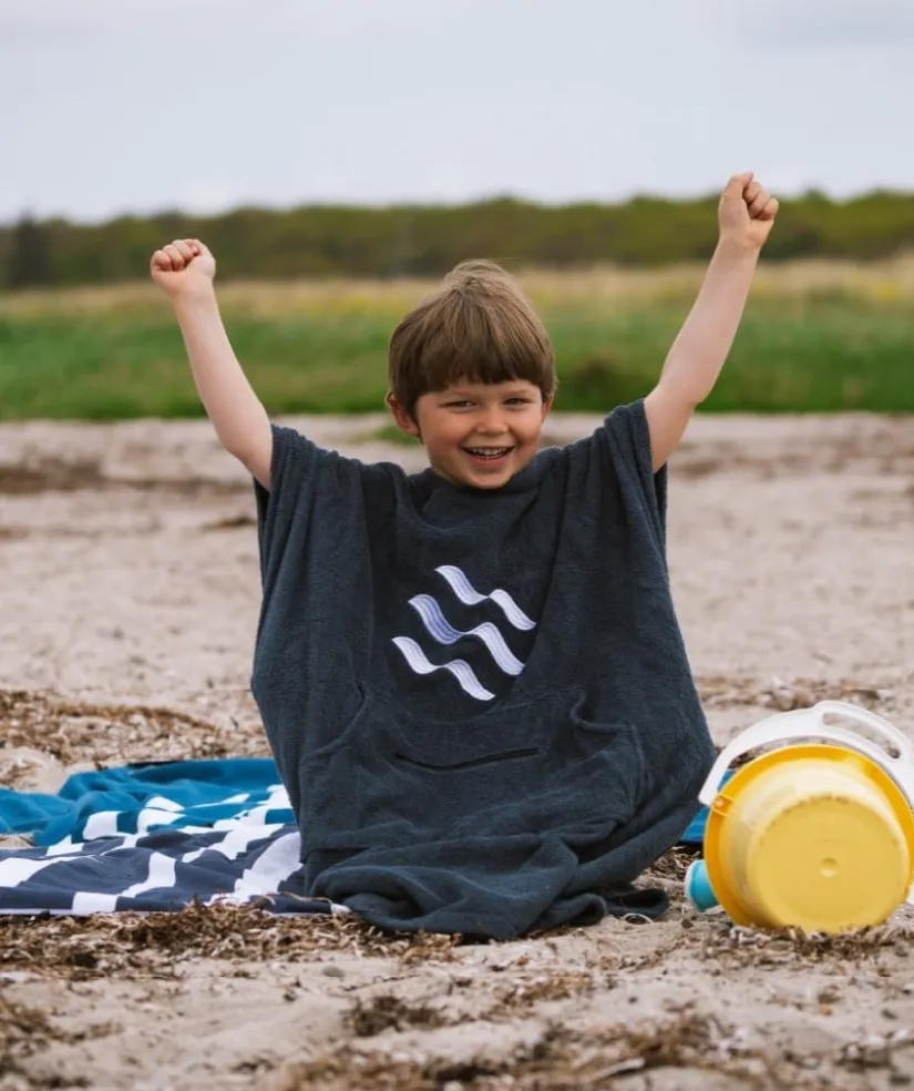Clearance Watery badeponcho til junior (6-15) - Bomuld - Grå