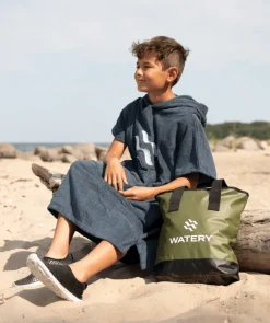 Clearance Watery badeponcho til junior (6-15) - Bomuld - Grå