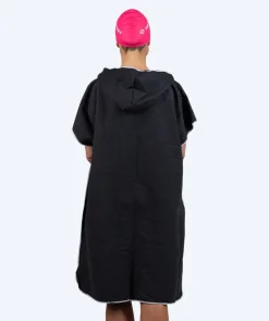 Best Watery badeponcho til voksne - Microfiber - Sort