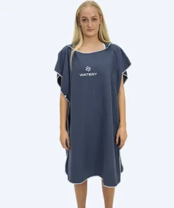 Watery badeponcho til voksne - Microfiber - Mørkeblå