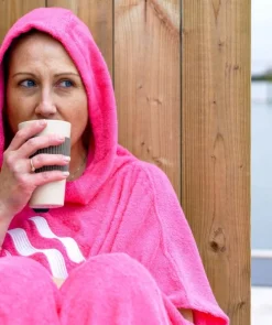 Outlet Watery badeponcho til voksne - Bomuld - Mørkeblå