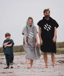 Outlet Watery badeponcho til voksne - Bomuld - Mørkeblå