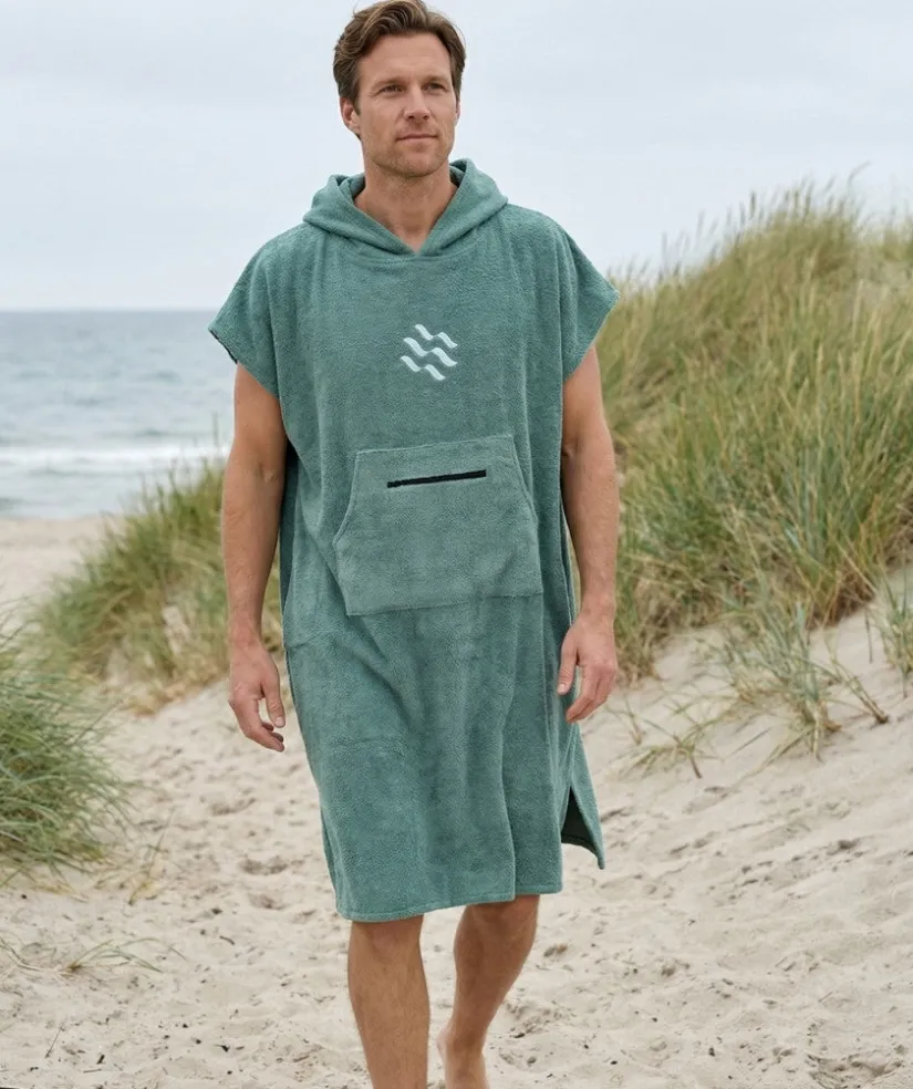 New Watery badeponcho til voksne - Bomuld - Forest Green