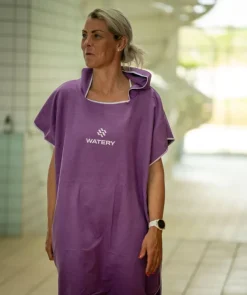 Hot Watery badeponcho til voksne - Microfiber - Lilla