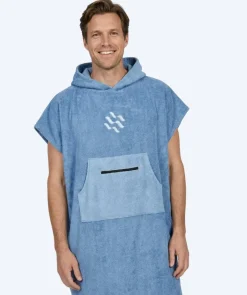 New Watery badeponcho til voksne - Bomuld - Atlantic Blue