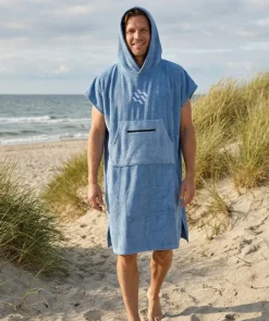 New Watery badeponcho til voksne - Bomuld - Atlantic Blue