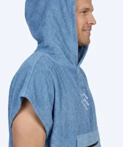 New Watery badeponcho til voksne - Bomuld - Atlantic Blue