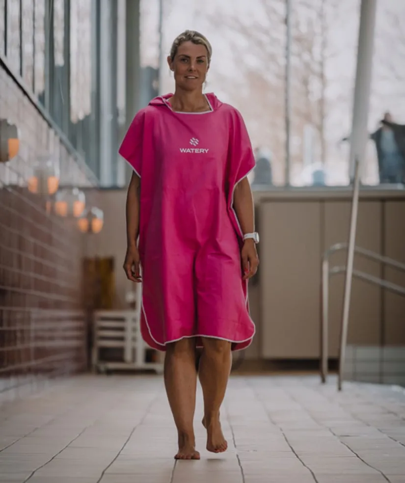 Clearance Watery badeponcho til voksne - Microfiber - Pink
