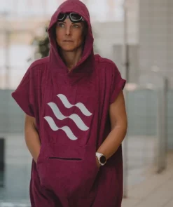 Outlet Watery badeponcho til voksne - Bomuld - Sort