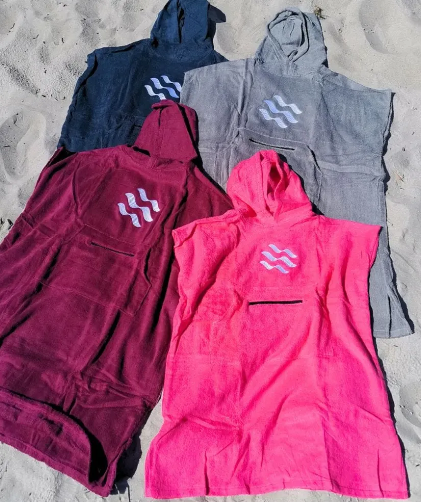 New Watery badeponcho til voksne - Bomuld - Pink