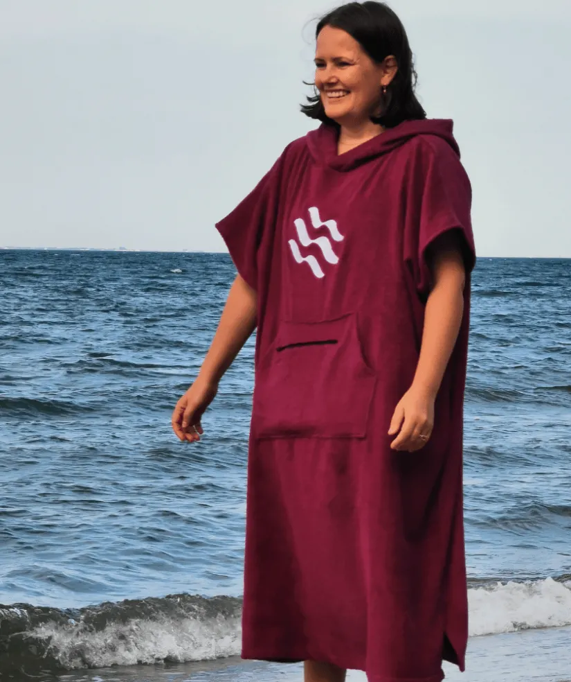 New Watery badeponcho til voksne - Bomuld - Pink