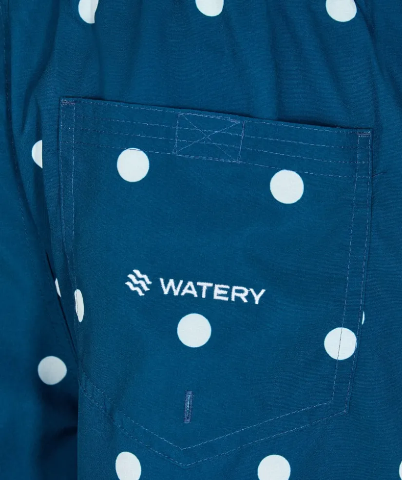 Best Watery badeshorts til mænd - Clifford Eco - Mørkeblå/hvid