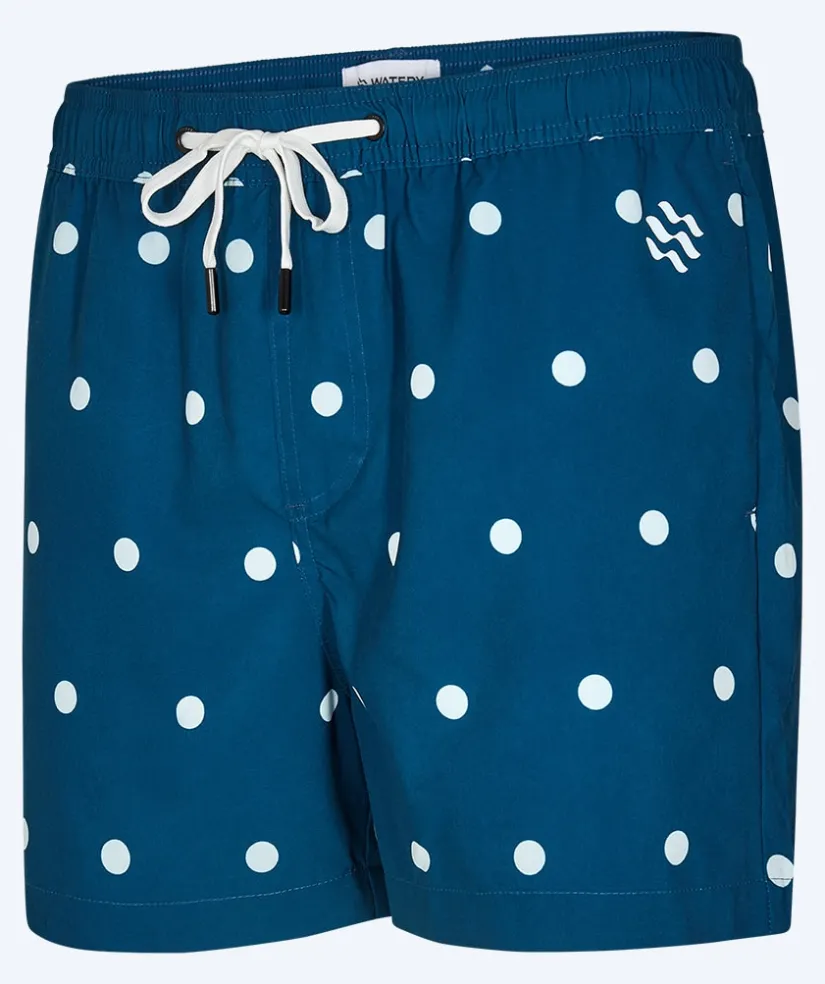 Best Watery badeshorts til mænd - Clifford Eco - Mørkeblå/hvid