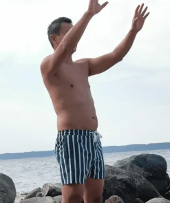 Hot Watery badeshorts til mænd - Kelvin Eco - Grøn/hvid