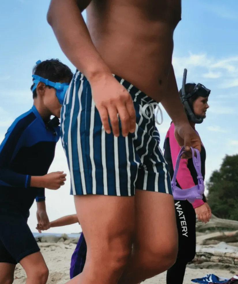 Hot Watery badeshorts til mænd - Kelvin Eco - Grøn/hvid