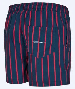 Hot Watery badeshorts til mænd - Marilla Eco - Mørkeblå/rød