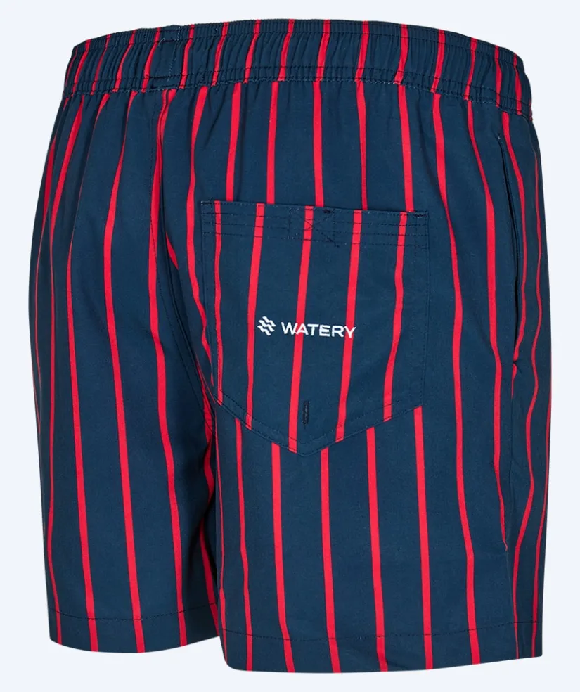 Hot Watery badeshorts til mænd - Marilla Eco - Mørkeblå/rød