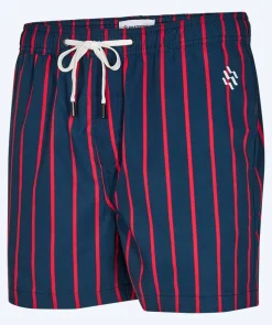 Hot Watery badeshorts til mænd - Marilla Eco - Mørkeblå/rød