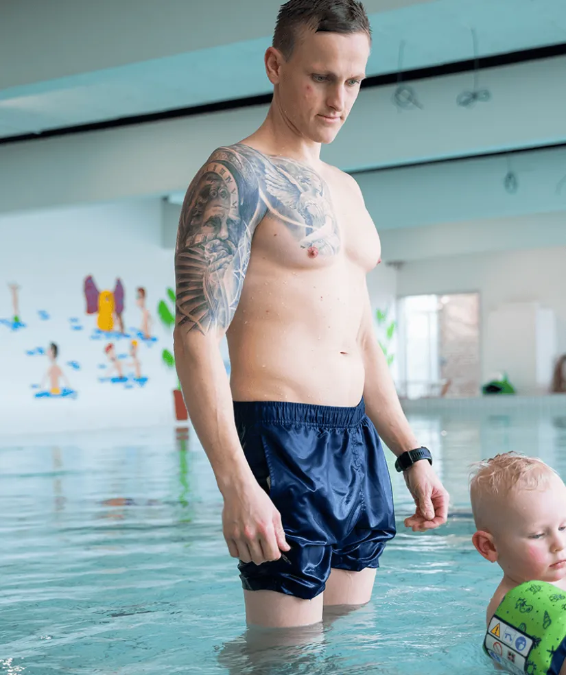 Online Watery badeshorts til mænd - Waverly - Mørkeblå