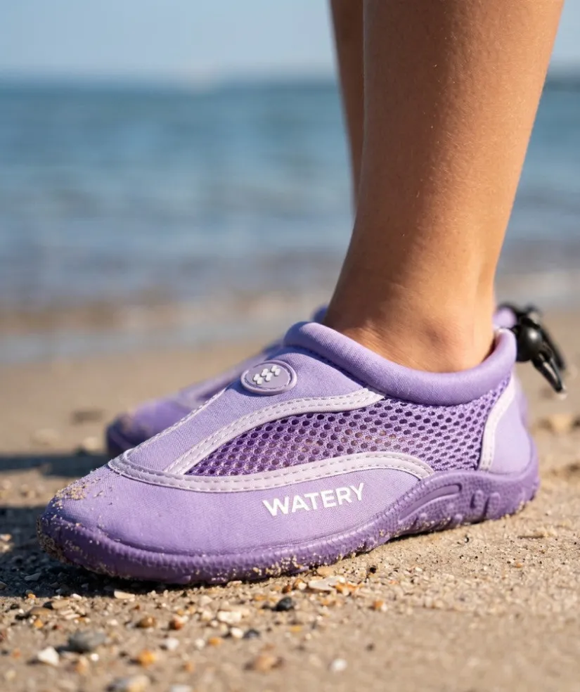 Clearance Watery badesko til børn - Crab - Lilla