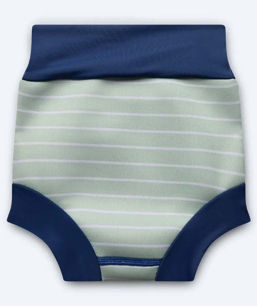 Discount Watery blebadebukser til børn - Neoprene Swim Nappy - Nordic Green Stripes