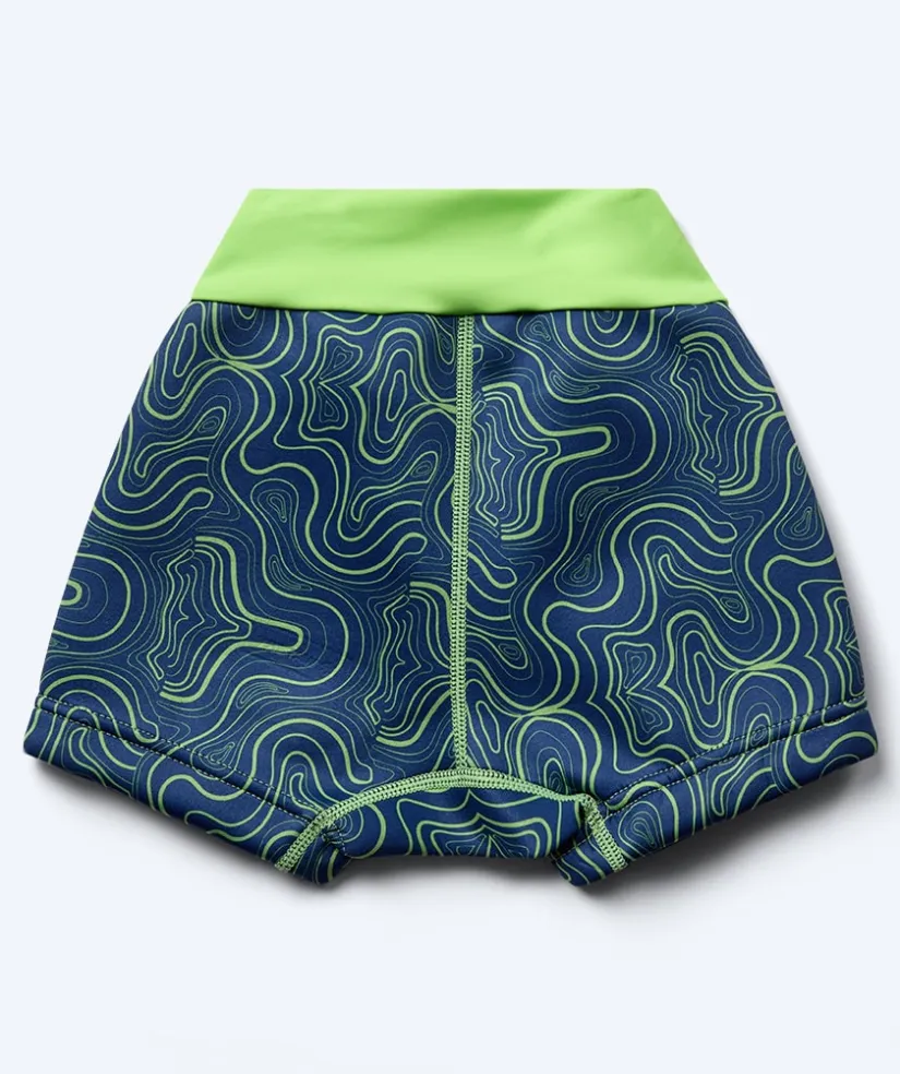 Clearance Watery blebadebukser til børn - Thetis Youngster - Grøn/blå