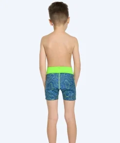 Clearance Watery blebadebukser til børn - Thetis Youngster - Grøn/blå