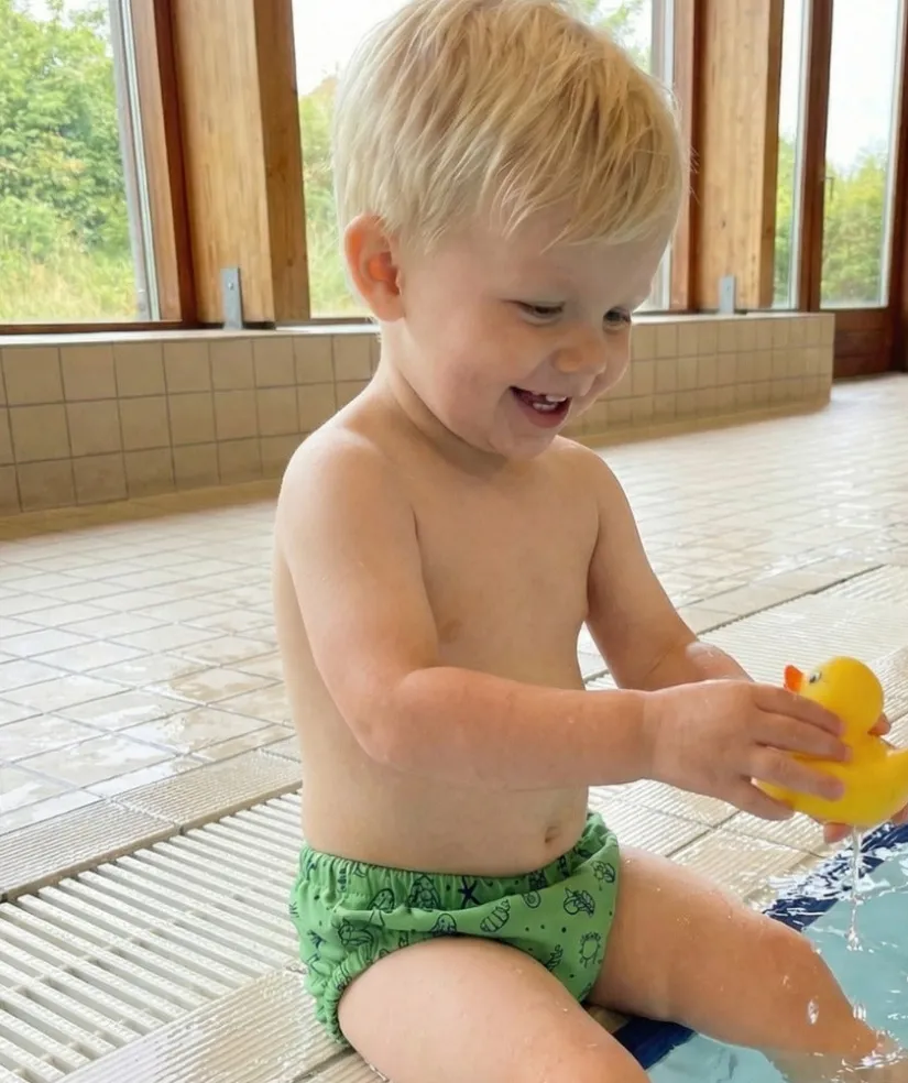 Hot Watery blebadebukser til børn - Foss Lining Nappy - Atlantic Green