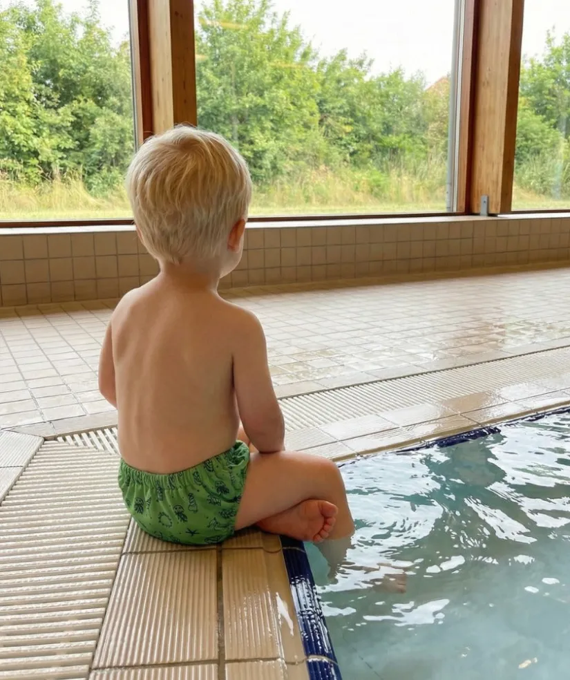 Hot Watery blebadebukser til børn - Foss Lining Nappy - Atlantic Green