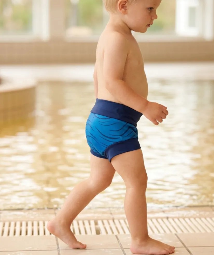Discount Watery blebadebukser til børn - Neoprene Swim Nappy - Fjord Blue