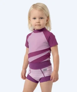 Best Watery blebadebukser til børn - Neoprene Swim Nappy - Purple Stripes