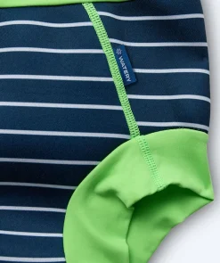 Online Watery blebadebukser til børn - Neoprene Swim Nappy - Green Stripes
