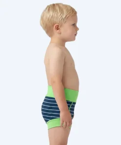 Online Watery blebadebukser til børn - Neoprene Swim Nappy - Green Stripes