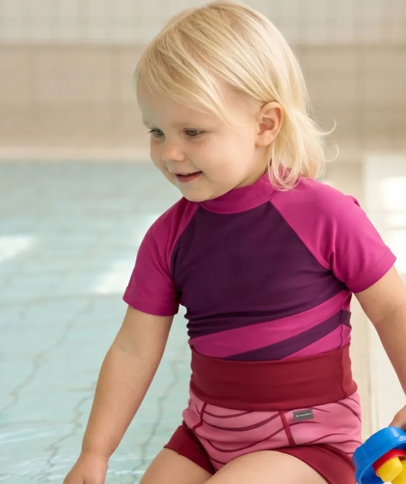Discount Watery blebadebukser til børn - Neoprene Swim Nappy - Fjord Red