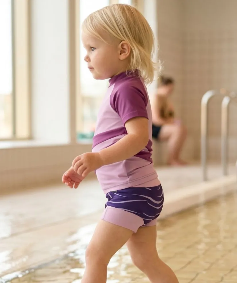 Watery blebadebukser til børn - Neoprene Swim Nappy - Fjord Purple